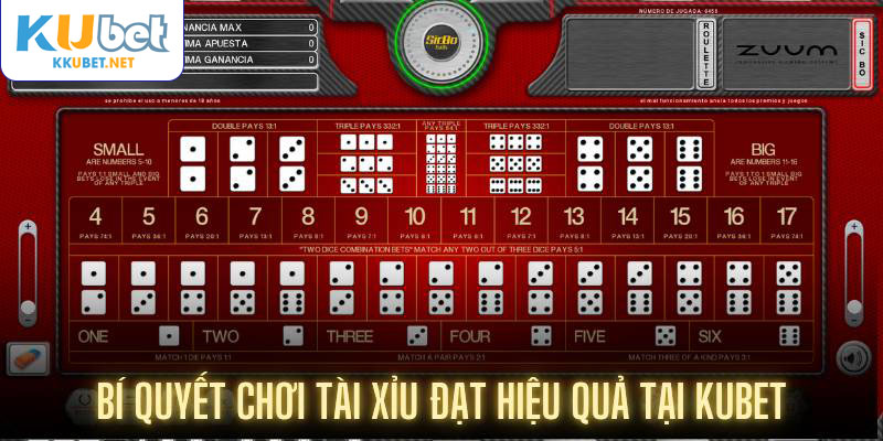 Bí quyết chơi tài xỉu đạt hiệu quả tại Kubet